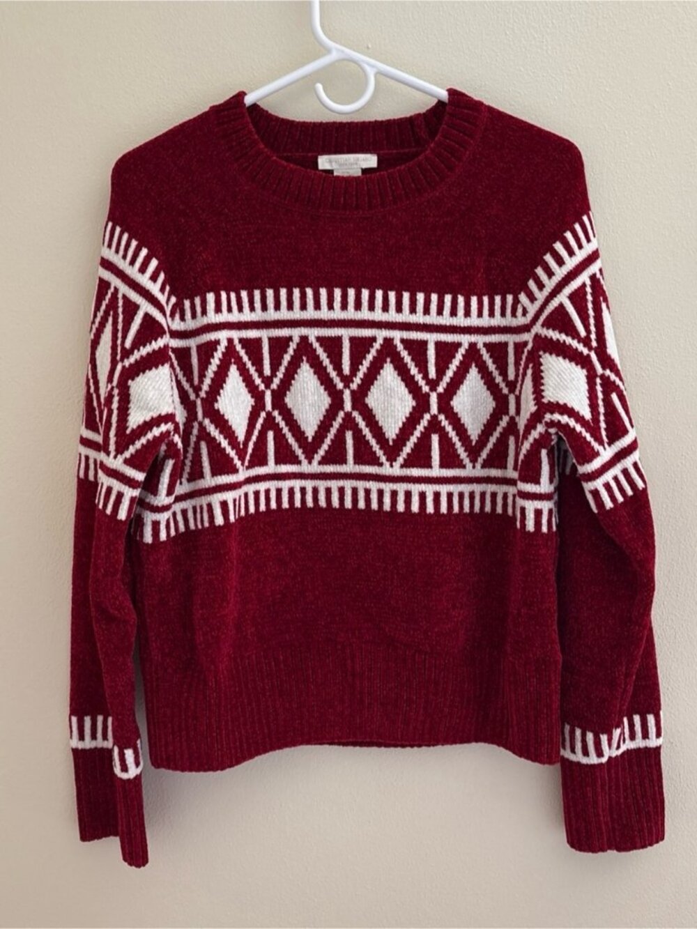 Christian Siriano Red & White Sweater Size Medium